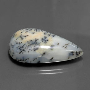 Agate dendritique multicolore naturelle en forme de poire, 29,43 ct, opaque