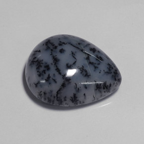 Agate dendritique multicolore naturelle en forme de poire, 13,59 ct, opaque