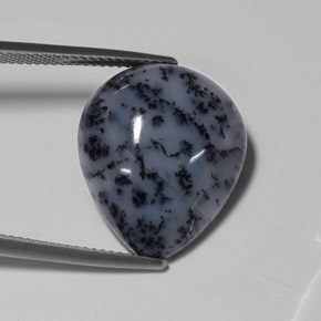 Agate dendritique multicolore naturelle en forme de poire, 13,59 ct, opaque