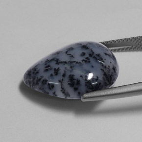 Agate dendritique multicolore naturelle en forme de poire, 13,59 ct, opaque