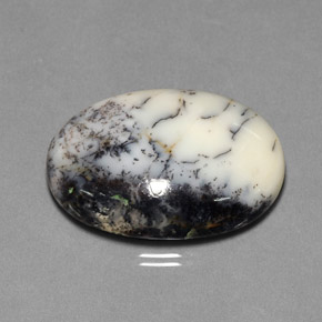 Dendritique Agate Multicolore naturelle Coupe ovale, 30.24 ct, Opaque