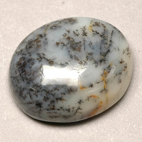Agate dendritique multicolore naturelle coupe ovale, 12,90 ct, opaque