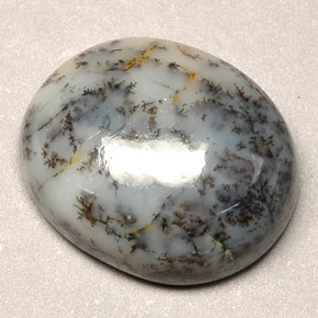 Agate dendritique multicolore naturelle coupe ovale, 12,90 ct, opaque