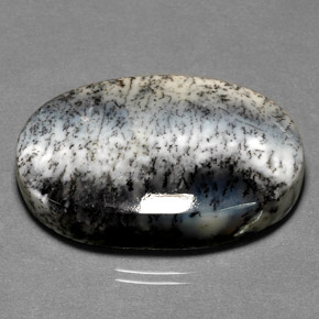 Dendritique Agate Multicolore naturelle Coupe ovale, 41.48 ct, Opaque