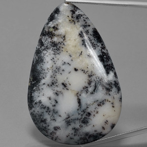 Agate dendritique multicolore naturelle en forme de poire, 57,71 ct, opaque