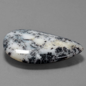 Agate dendritique multicolore naturelle en forme de poire, 57,71 ct, opaque