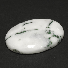 Agate dendritique multicolore naturelle coupe ovale, 17,84 ct, opaque