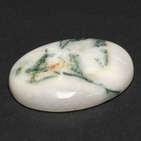 Dendritique Agate Multicolore naturelle Coupe ovale, 17.43 ct, Opaque