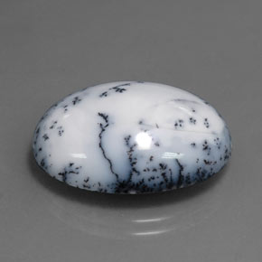 Agate dendritique multicolore naturelle coupe ovale, 15,11 ct, opaque