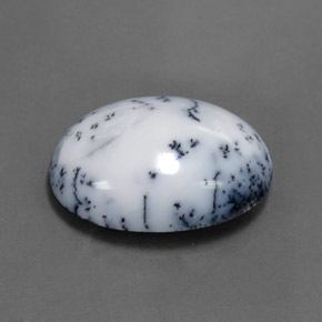 Agate dendritique multicolore naturelle coupe ovale, 15,11 ct, opaque