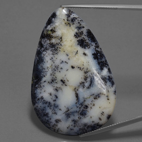 Agate dendritique multicolore naturelle en forme de poire, 57,71 ct, opaque