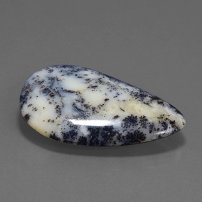 Agate dendritique multicolore naturelle en forme de poire, 57,71 ct, opaque