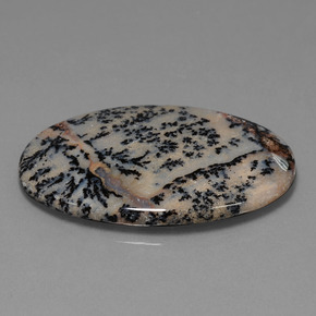 Agate dendritique multicolore naturelle coupe ovale, 52,67 ct, opaque