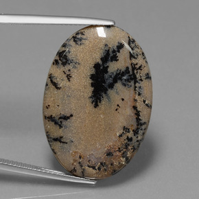 Dendritique Agate Multicolore naturelle Coupe ovale, 21.34 ct, Opaque