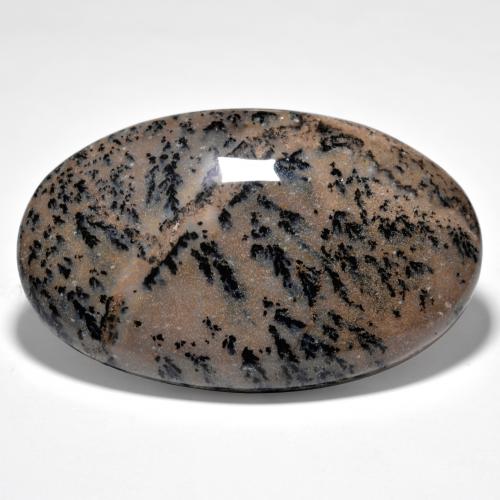 Agate dendritique multicolore naturelle coupe ovale, 83,45 ct, opaque