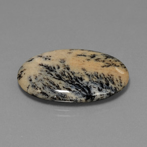 Agate dendritique multicolore naturelle coupe ovale, 23,90 ct, opaque