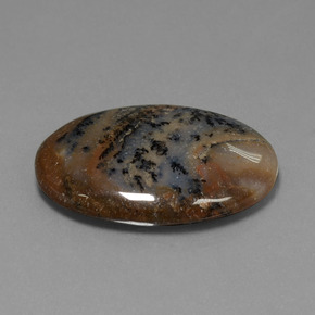 Dendritique Agate Multicolore naturelle Coupe ovale, 31.59 ct, Opaque