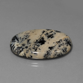 Agate dendritique multicolore naturelle coupe ovale, 36,51 ct, opaque