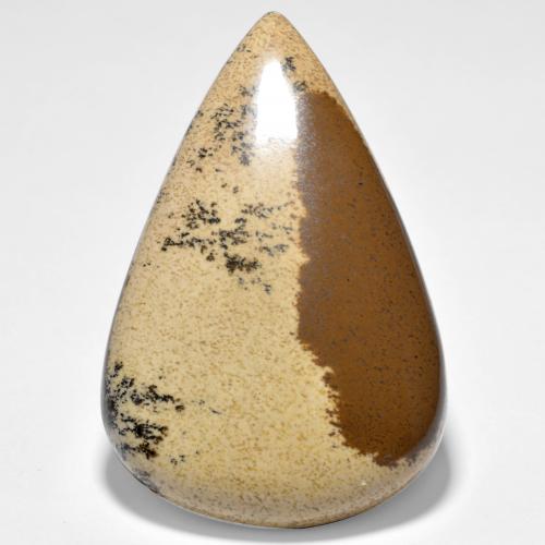 Agate dendritique multicolore naturelle en forme de poire, 42,10 ct, opaque