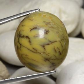 Agate dendritique multicolore naturelle coupe ovale, 35,24 ct, opaque