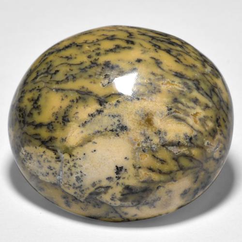 Agate dendritique multicolore naturelle coupe ovale, 35,83 ct, opaque