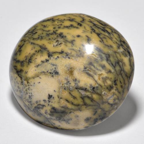 Agate dendritique multicolore naturelle coupe ovale, 35,83 ct, opaque