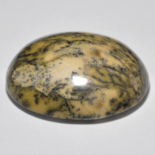 Agate dendritique multicolore naturelle coupe ovale, 35,83 ct, opaque
