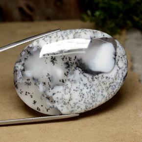 Agate dendritique multicolore naturelle coupe ovale, 99,91 ct, translucide