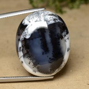 Dendritique Agate Multicolore naturelle Coupe ovale, 42.78 ct, Opaque