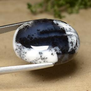 Dendritique Agate Multicolore naturelle Coupe ovale, 42.78 ct, Opaque