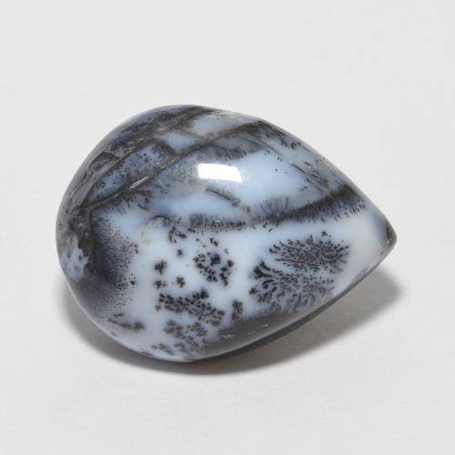 Agate dendritique multicolore naturelle en forme de poire, 6,50 ct, opaque