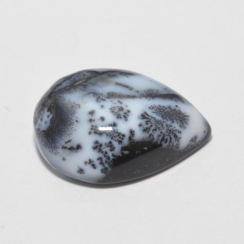 Agate dendritique multicolore naturelle en forme de poire, 6,50 ct, opaque