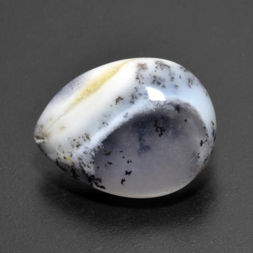 Dendritique Agate Multicolore naturelle En forme de poire, 6.66 ct, Translucide