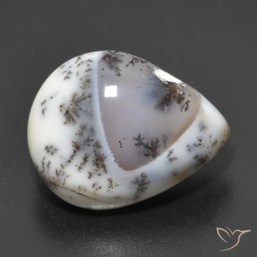 6.65ct Naturel Multicolore Dendritique Agate, En forme de poire, Translucide