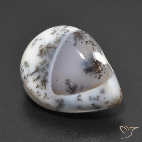 Dendritique Agate Multicolore naturelle En forme de poire, 6.65 ct, Translucide