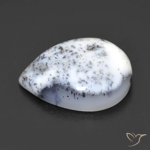 Dendritique Agate Multicolore naturelle En forme de poire, 8.82 ct, Opaque
