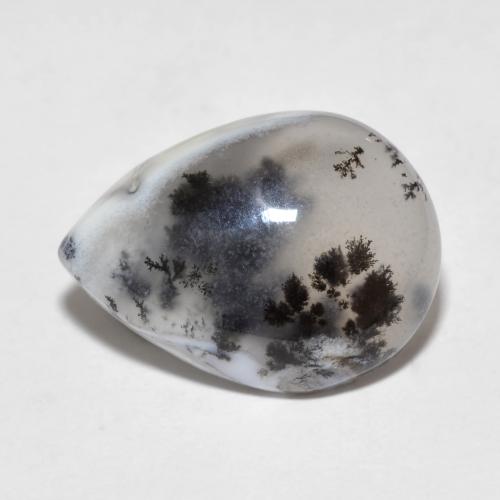 Dendritique Agate Multicolore naturelle En forme de poire, 8.16 ct, Translucide