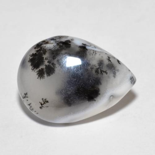 Dendritique Agate Multicolore naturelle En forme de poire, 8.16 ct, Translucide