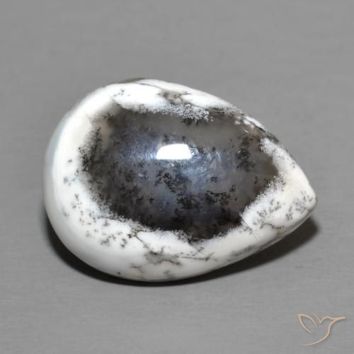 Dendritique Agate Multicolore naturelle En forme de poire, 8.50 ct, Opaque