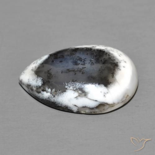 Dendritique Agate Multicolore naturelle En forme de poire, 8.50 ct, Opaque