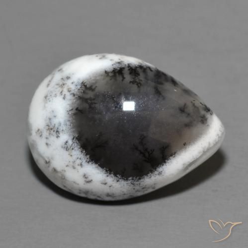 Dendritique Agate Multicolore naturelle En forme de poire, 9.49 ct, Opaque