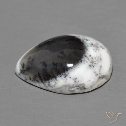 Dendritique Agate Multicolore naturelle En forme de poire, 9.49 ct, Opaque