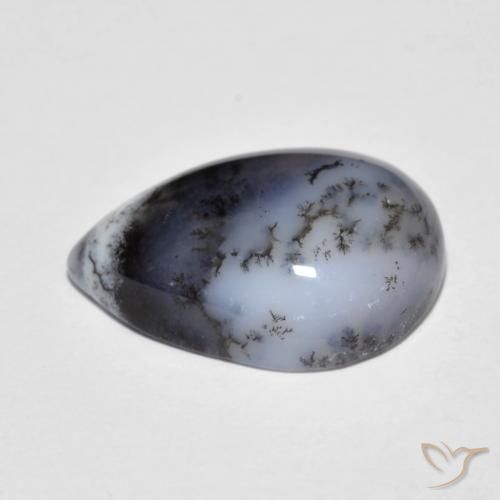 Dendritique Agate Multicolore naturelle En forme de poire, 8.77 ct, Translucide