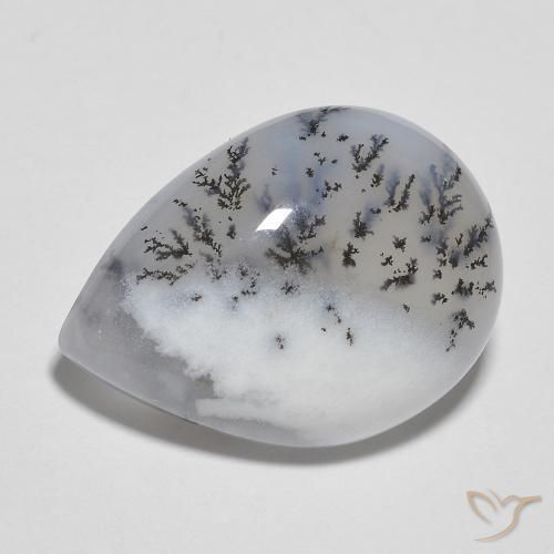 Dendritique Agate Multicolore naturelle En forme de poire, 10.88 ct, Translucide