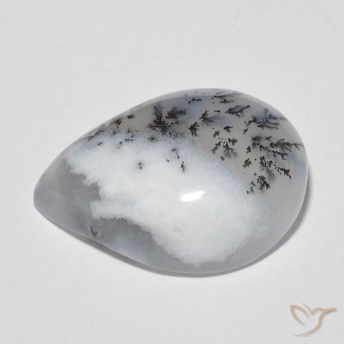 Dendritique Agate Multicolore naturelle En forme de poire, 10.88 ct, Translucide