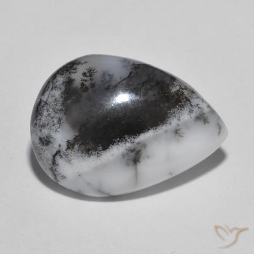 Dendritique Agate Multicolore naturelle En forme de poire, 8.67 ct, Translucide