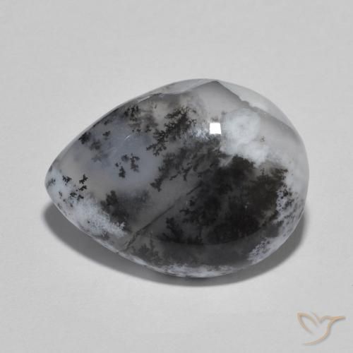 8.04ct Naturel Multicolore Dendritique Agate, En forme de poire, Translucide