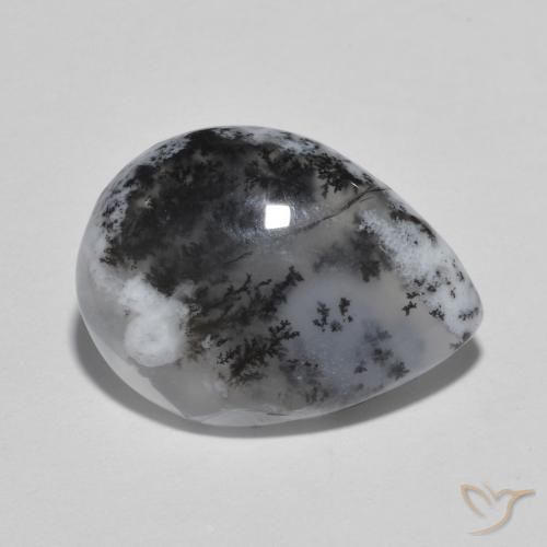 Dendritique Agate Multicolore naturelle En forme de poire, 8.04 ct, Translucide