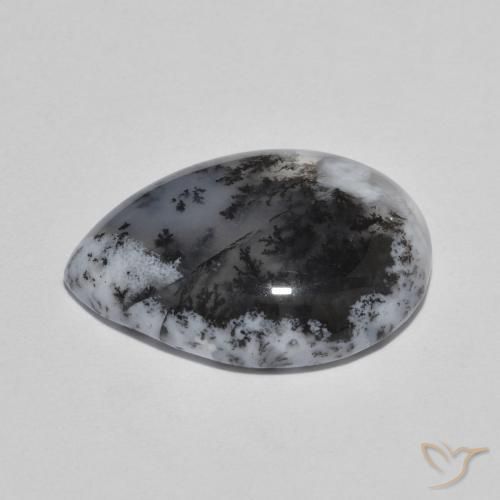 Dendritique Agate Multicolore naturelle En forme de poire, 8.04 ct, Translucide