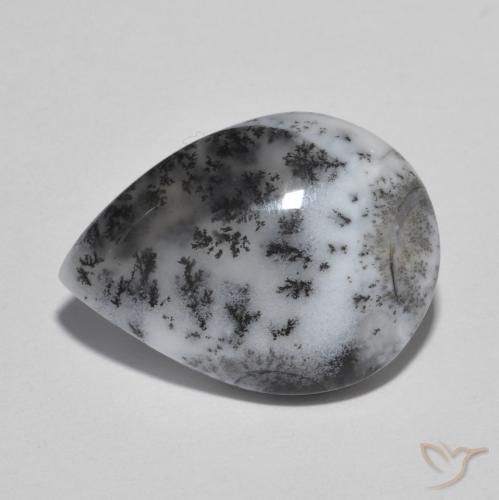 6.81ct Naturel Multicolore Dendritique Agate, En forme de poire, Opaque